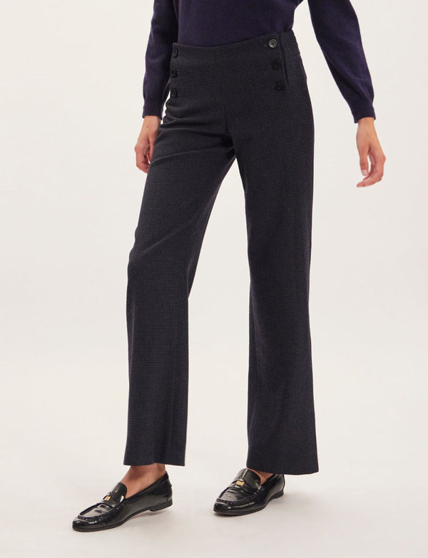 Ines De La Fressange Pantalon Gabriel Bleu Et Noir