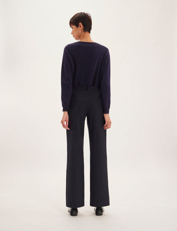Ines De La Fressange Pantalon Gabriel Bleu Et Noir