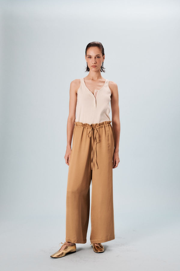 Ines De La Fressange Pantalon Large Kurt Camel