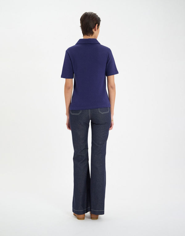 Ines De La Fressange Polo Bryan En Coton Marine