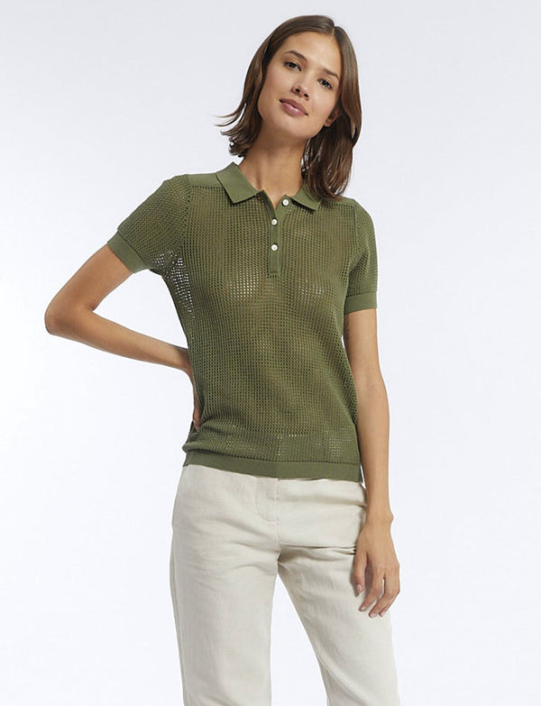 Ines De La Fressange Polo Ilario Crochet Kaki