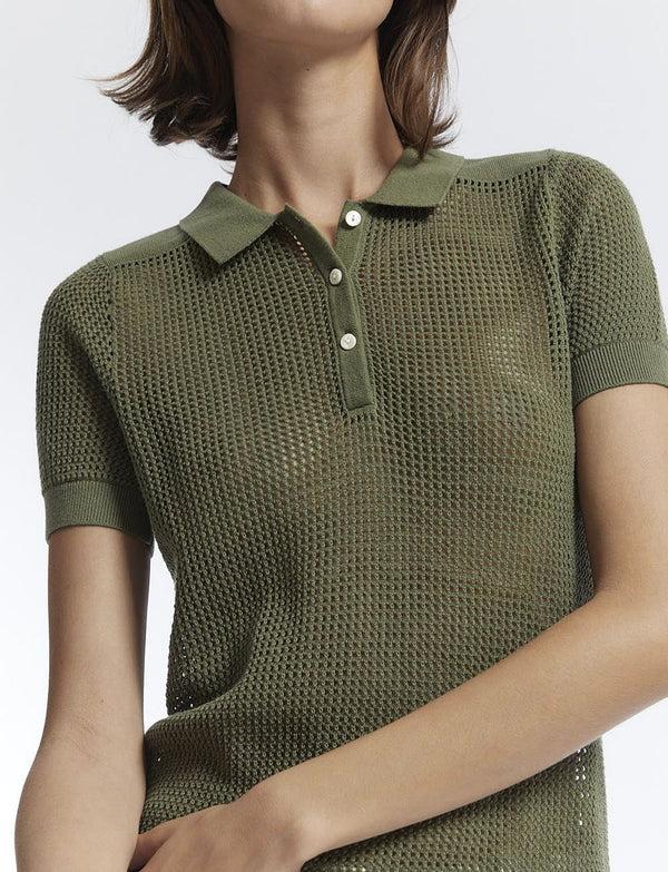 Ines De La Fressange Polo Ilario Crochet Kaki