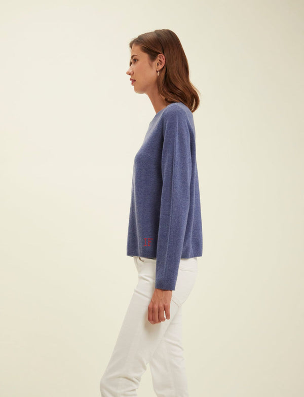 Ines De La Fressange Pull Angelina Bleu Denim