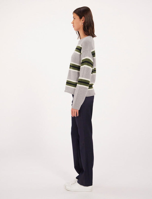 Ines De La Fressange Pull Elina Gris/ Vert Laine