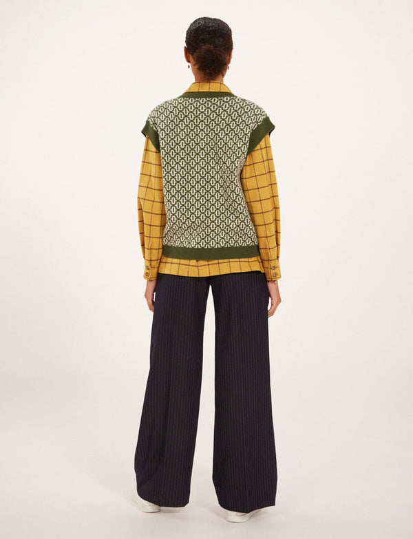 Ines De La Fressange Pull Hailey écru/ Kaki Laine