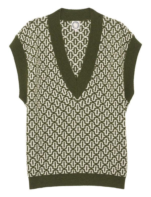 ines de la fressange Pull Hailey écru/ kaki laine