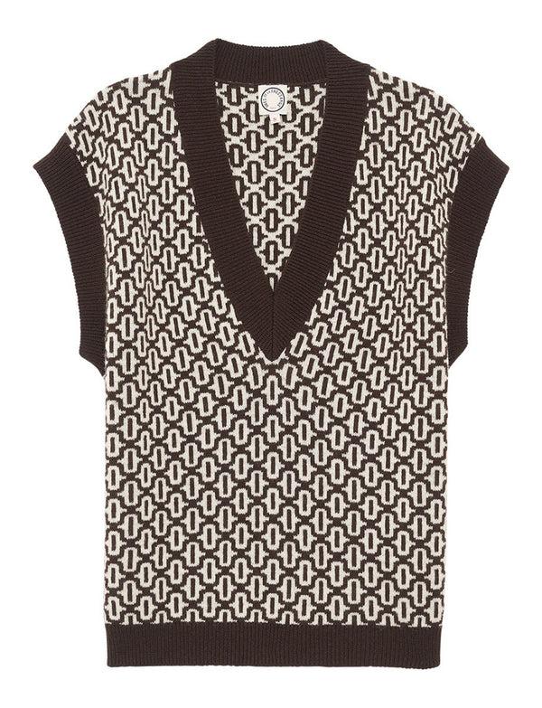 ines de la fressange Pull Hailey marron laine