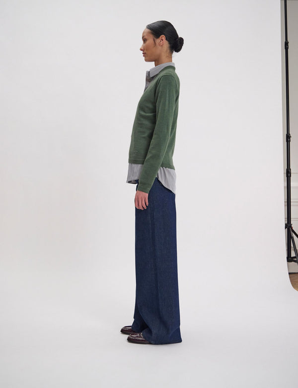 Ines De La Fressange Pull Maille Fine Morgana Kaki