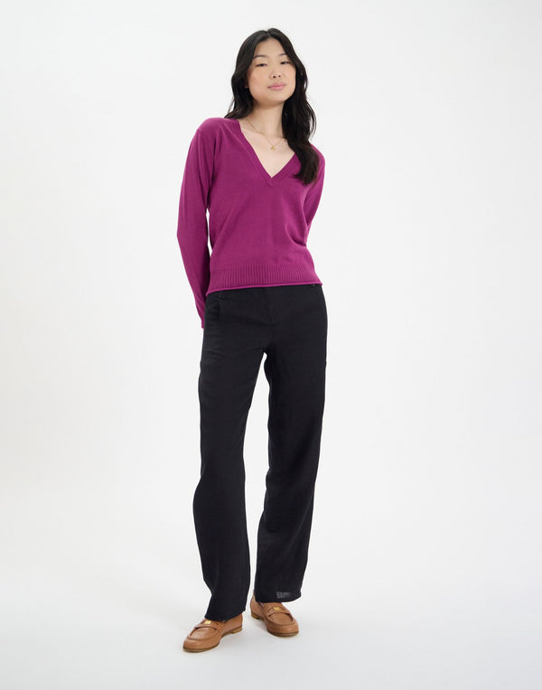 Ines De La Fressange Pull Morcant En Coton Violet