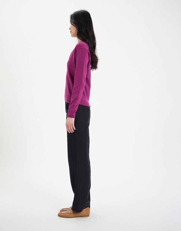 Ines De La Fressange Pull Morcant En Coton Violet