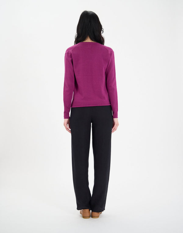 Ines De La Fressange Pull Morcant En Coton Violet