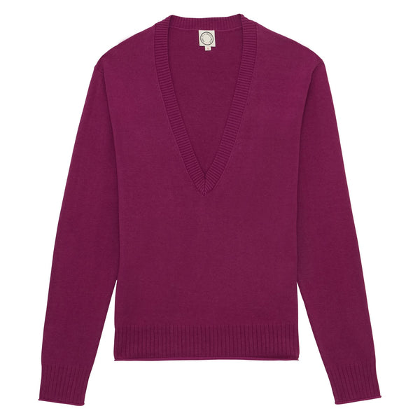 ines de la fressange Pull Morcant en coton violet
