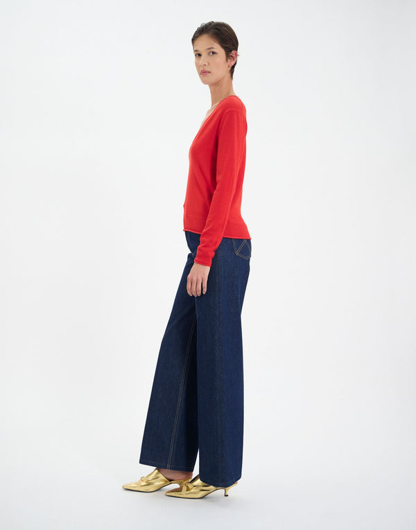 Ines De La Fressange Pull Morcant En Laine Rouge