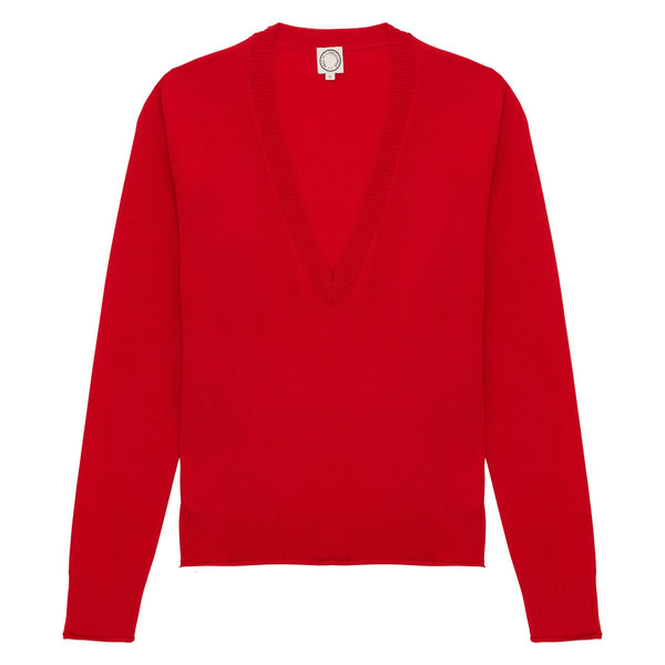 ines de la fressange Pull Morcant en laine rouge