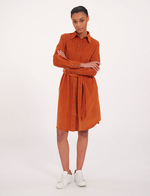 Ines De La Fressange Robe Amour Orange En Velours