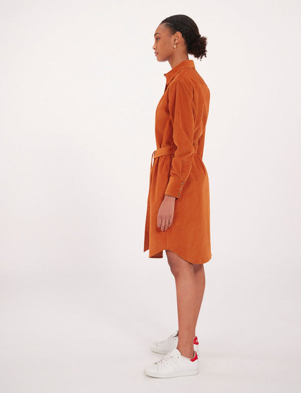 Ines De La Fressange Robe Amour Orange En Velours