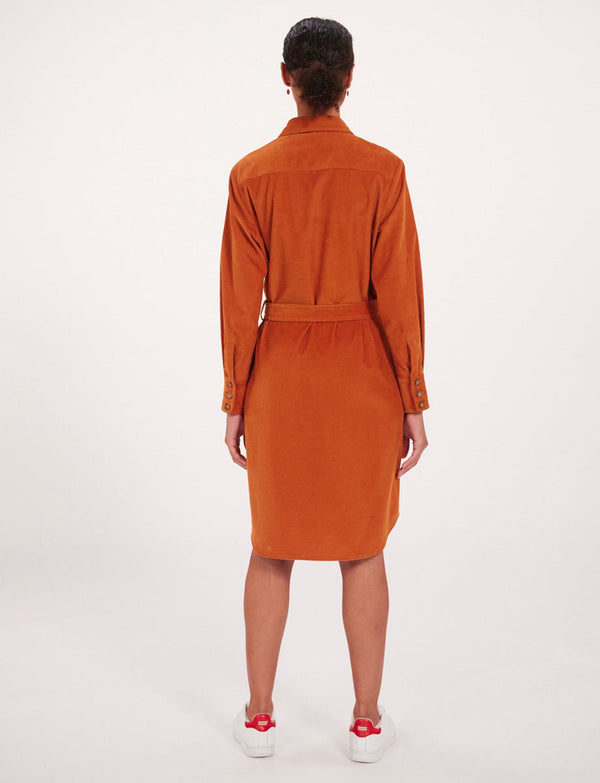 Ines De La Fressange Robe Amour Orange En Velours