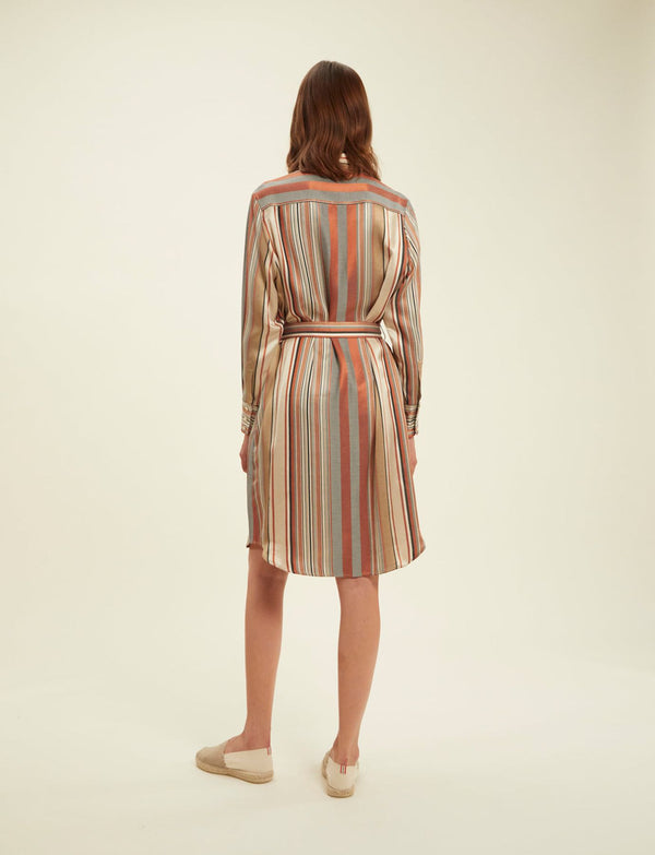 Ines De La Fressange Robe Amour Rayée Camel