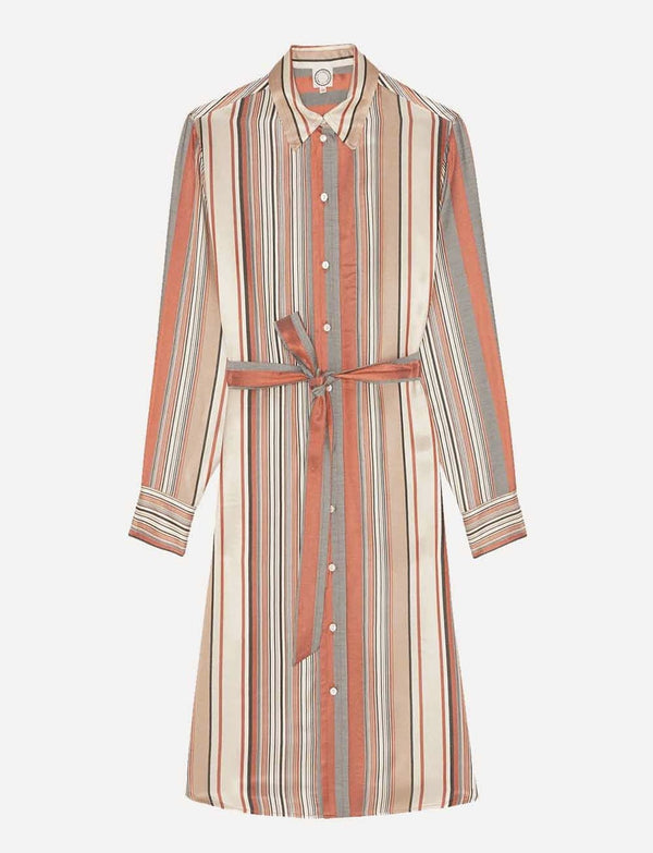 ines de la fressange Robe Amour rayée camel