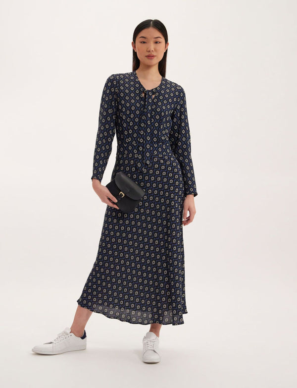 Ines De La Fressange Robe Ariel Imprimé Bleu