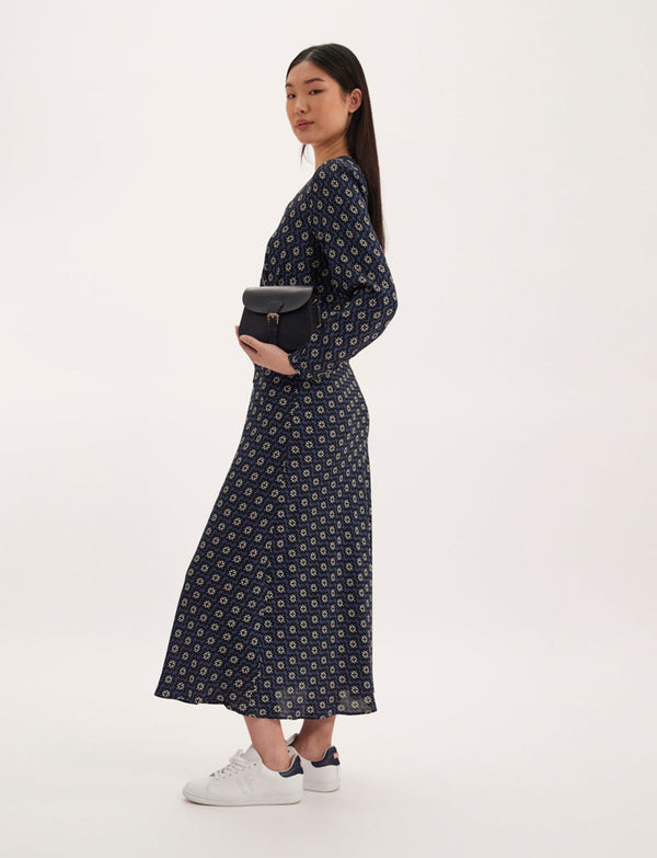 Ines De La Fressange Robe Ariel Imprimé Bleu