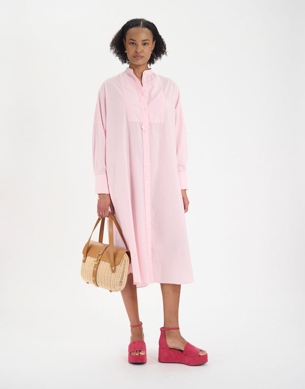Ines De La Fressange Robe Boy En Coton Rose