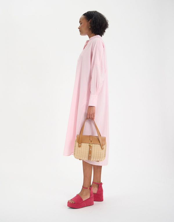 Ines De La Fressange Robe Boy En Coton Rose