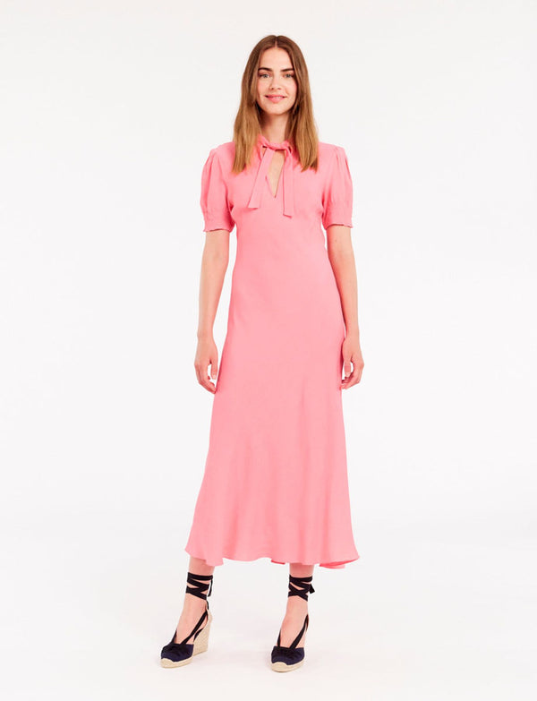 Ines De La Fressange Robe Cerise Longue Rose