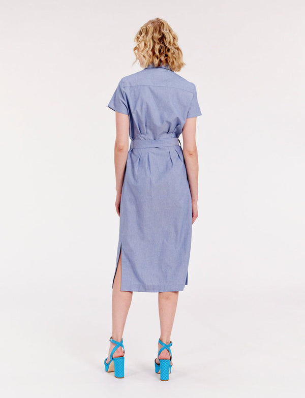 Ines De La Fressange Robe Ethel Droite Bleue