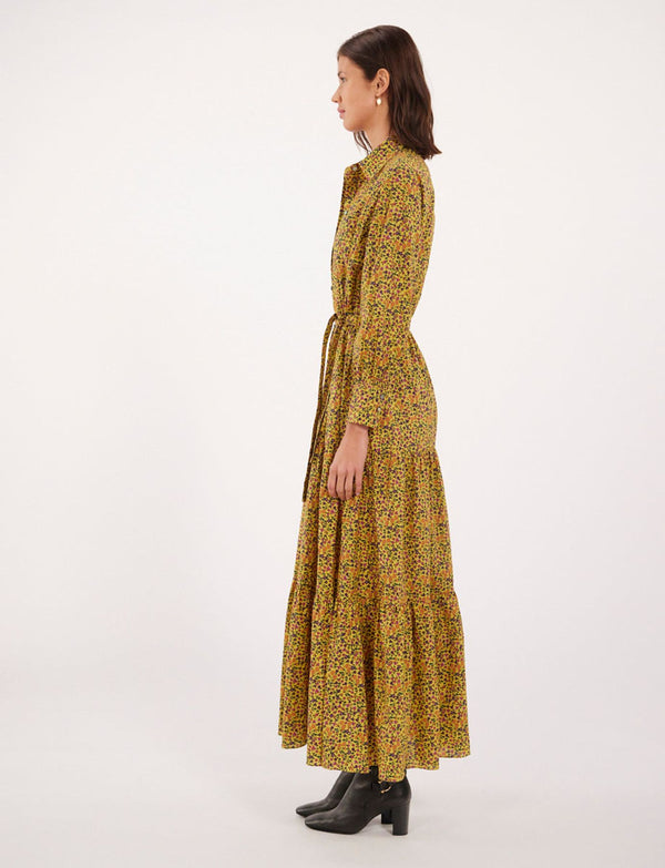 Ines De La Fressange Robe Léna Jaune à Fleurs