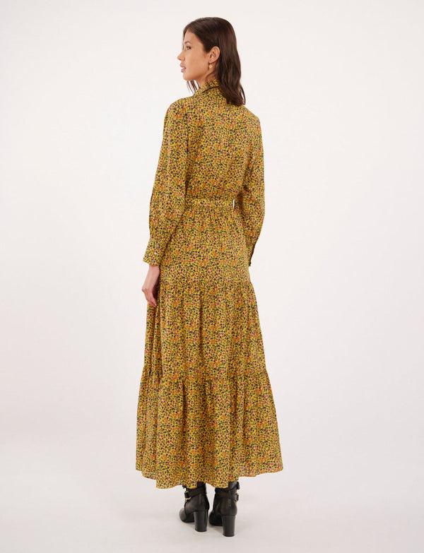 Ines De La Fressange Robe Léna Jaune à Fleurs