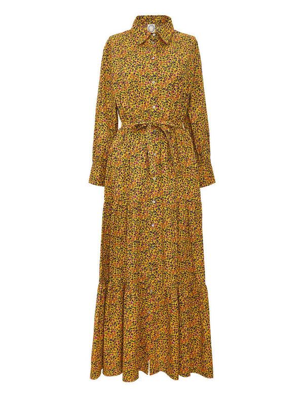 ines de la fressange Robe Léna jaune à fleurs