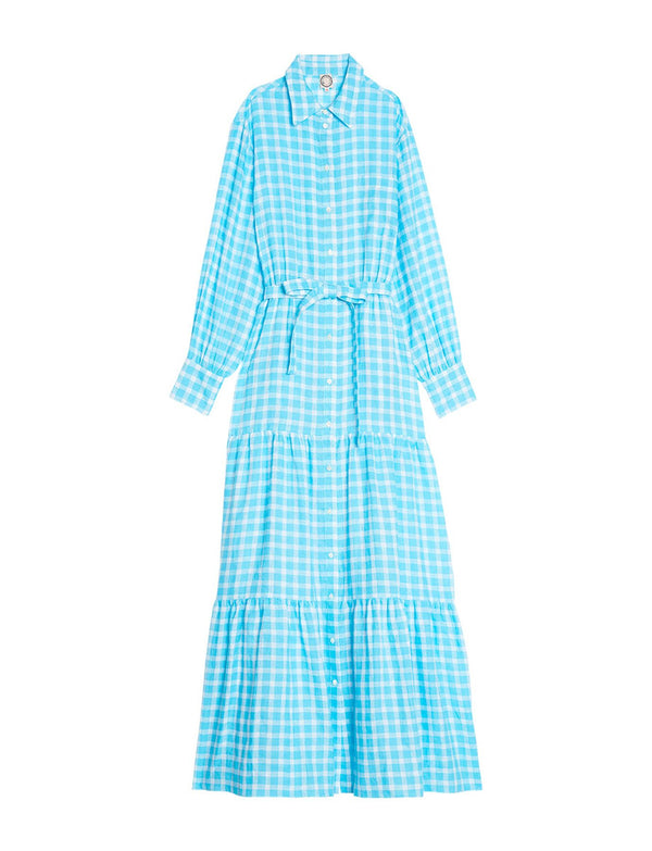 ines de la fressange Robe Léna Vichy turquoise