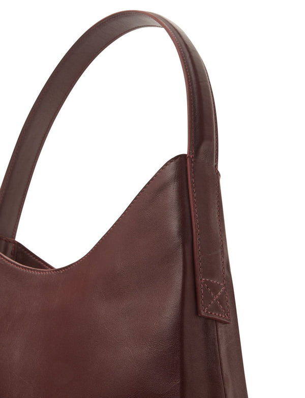Ines De La Fressange Sac Léonore M Cuir Bordeaux