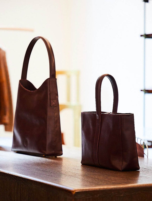 Ines De La Fressange Sac Léonore M Cuir Bordeaux