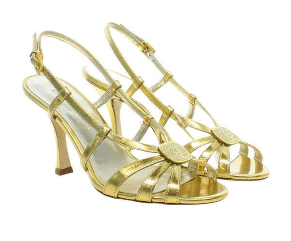 Ines De La Fressange Sandale à Lanières Cuir Doré