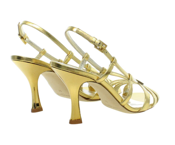 Ines De La Fressange Sandale à Lanières Cuir Doré