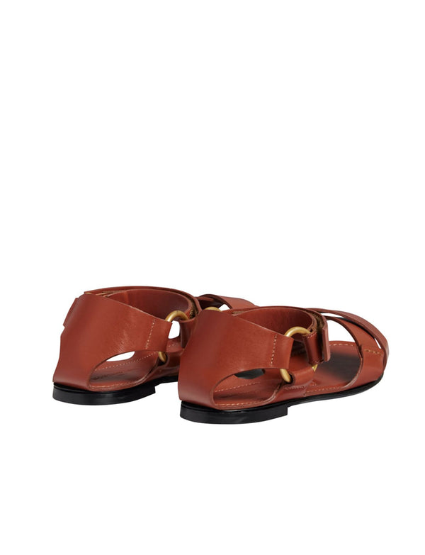 Ines De La Fressange Sandale Plate Cognac