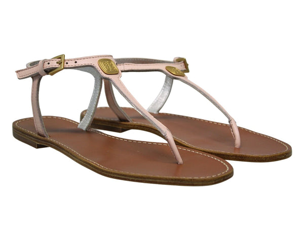 Ines De La Fressange Sandales Plates Cuir Nude