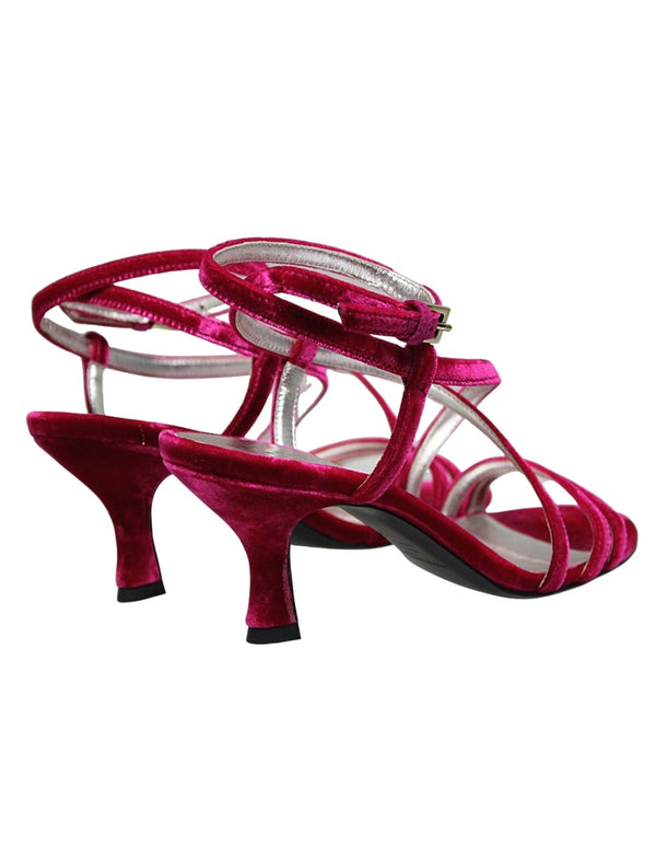 Ines De La Fressange Sandales Roses En Velours