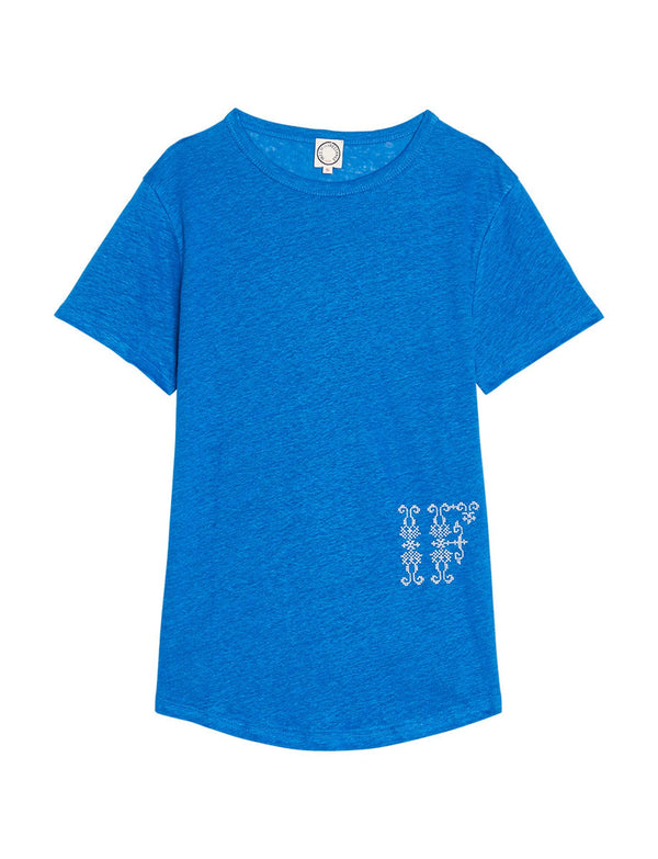 ines de la fressange T-shirt Lisette bleu cobalt