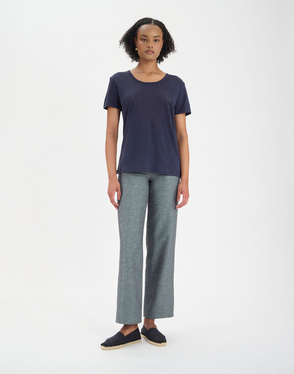 Ines De La Fressange T-shirt Sunny En Lin Marine