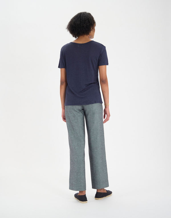 Ines De La Fressange T-shirt Sunny En Lin Marine