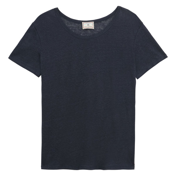 ines de la fressange T-shirt Sunny en lin marine