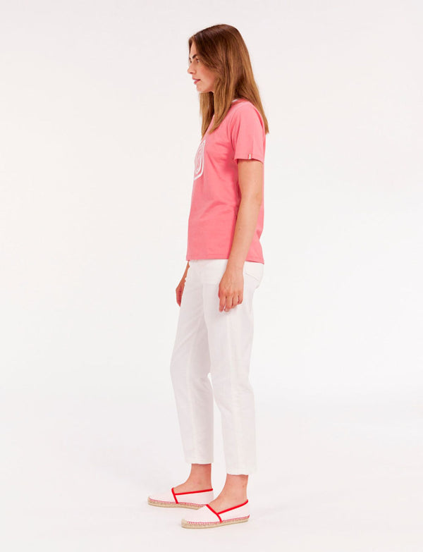 Ines De La Fressange Tee-shirt Oscar Col Rond Rose
