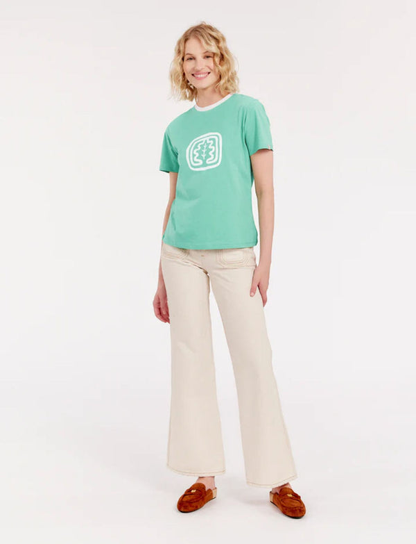Ines De La Fressange Tee-shirt Oscar Col Rond Vert