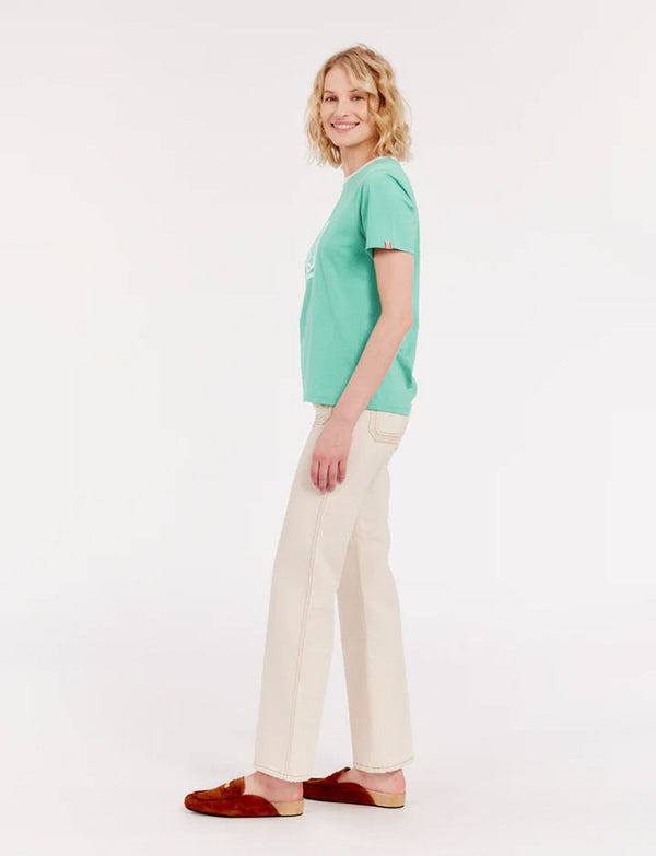 Ines De La Fressange Tee-shirt Oscar Col Rond Vert