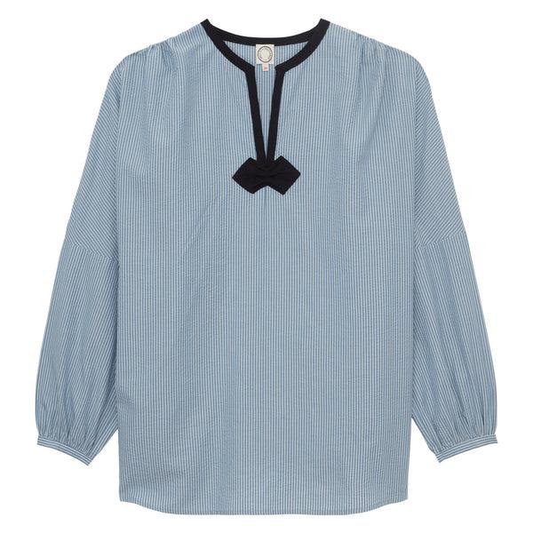 ines de la fressange Top Ida en coton bleu