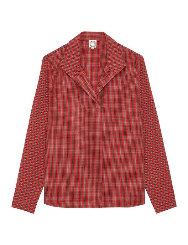 ines de la fressange Top Noa à carreaux rouge