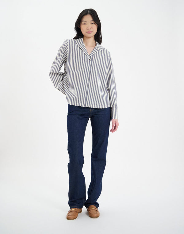 Ines De La Fressange Top Noa En Coton Bleu